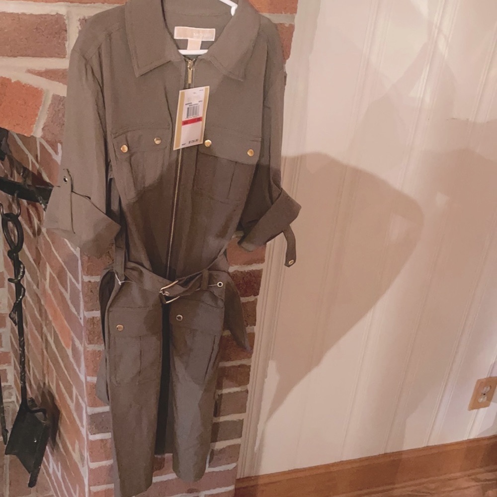 Michael Kors  Army green belted dress